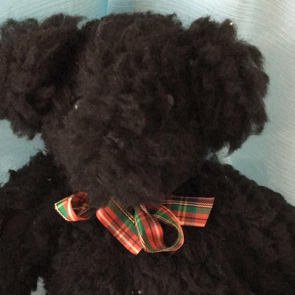 Vintage jointed black teddy bear Made locally in RI. Add to your bear collection
